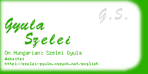 gyula szelei business card